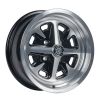 Moray Wheels Magnum GT4 Wheel 15”X6” 4-Lug Gloss Black/Polished Alloy Mustang 1965-1973