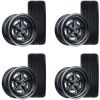 Moray Wheels Magnum 500 Wheel And Tire Package 15”X7” Satin Black Mustang 1965-1973
